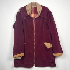 Vintage Union Made IGLWU Beekman Place Maroon Thermal Winter Zip Coat Size 14
